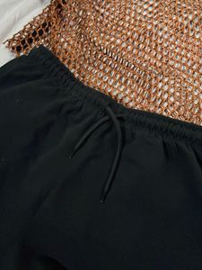 Stylish Mesh Top &amp; Black Shorts Set