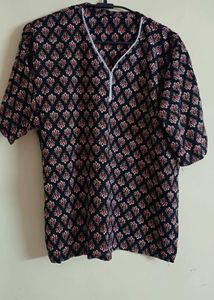 3 Printed Kurta with Neck Embellishment