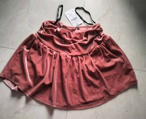 Nuid Pink Velvet Ruched Mini skirt 💖