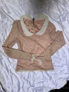 Lace Top with Peter Pan Collar