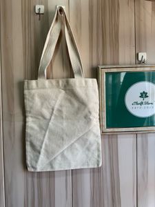 LG Chem Beige Cotton Canvas Tote Bag