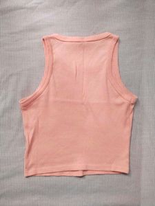 Peach Ribbed Tank Top