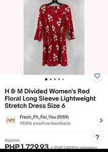 Red Floral Mini Dress(H&amp;M)