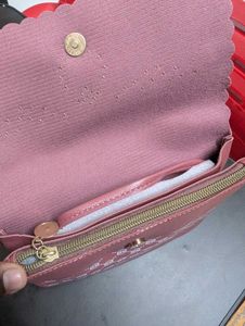 Cute Pink Clutch with Pom-Pom Charm