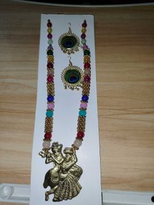 Lord Krishna and Radha Pendant Necklace