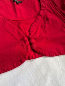 Red Cropped Bolero Jacket