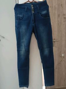 Stylish High-Waisted Blue Jeans