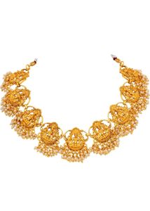 Gold-Plated Lakshmi Necklace Set