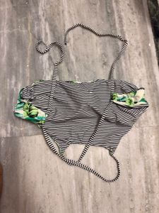 Tropical Leaf Print Bikini Top