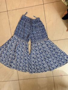 Blue &amp; White Printed Kurta