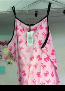 Pink Bow Print Sleep Dress