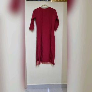 Elegant Red Embroidered Dupatta