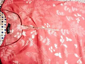 Pink Floral Printed Kurta