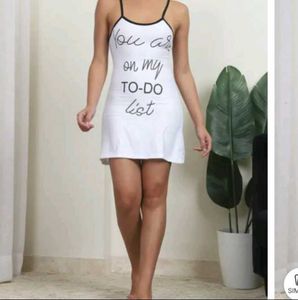 S size Novelty White Night Dress