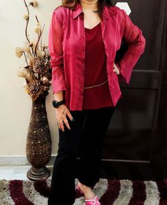 Soft Geogratte Shirt With Inner Attached