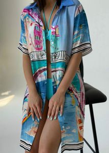 Vibrant Abstract Print Swimsuit Cover-Up(Brand new