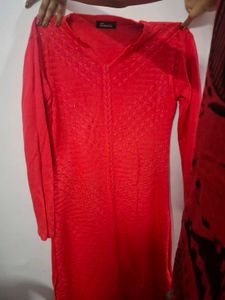 pink woollen Kurta