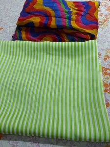 Dupatta 3 , Parrot Green & Multi  Color Combo
