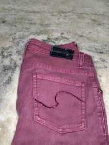 Burgundy Denim Jeans
