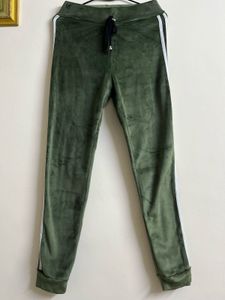 Green Velvet Joggers