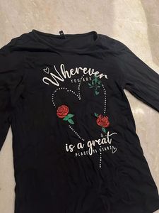 Black Graphic Print Tee