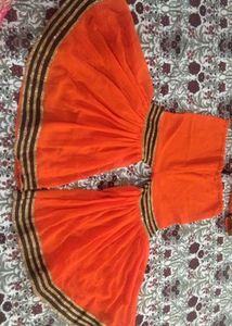 coral Sharara Set with Golden blackBorder