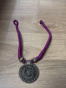 Ethnic Purple Cord Necklace