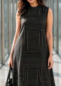 Chic Geometric Print Sleeveless kurta plazzo