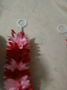 Red and Pink Flower Garland Necklace