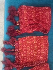 Vibrant Red Bandhani Dupatta (4 nos.)