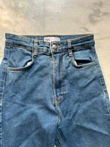 Zara Blue High Waist Denim Jeggings