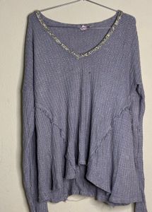 Sparkly Embellished V-Neck Top