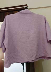 Lilac Textured Button-Up Shirt