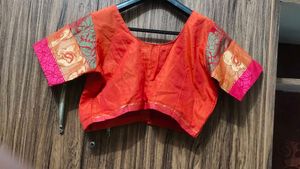 Vibrant Orange Ethnic Blouse