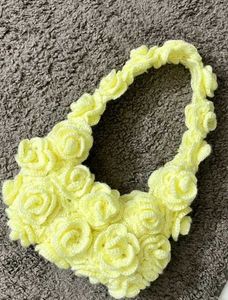 Crocheted Rose Shoulder Bag