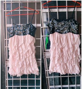 Very Amazing Sequence Work Layer Short Dress
