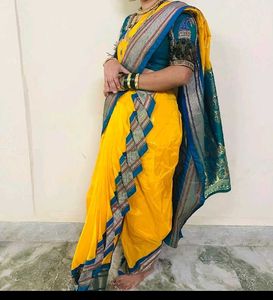 navvari saree with peacock work fully wor