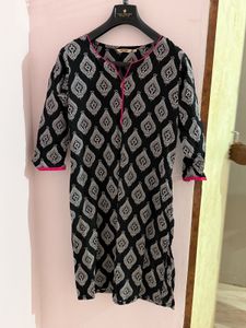 Black Printed Kurti (Size L)