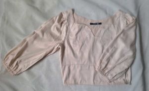 Peach Korean Style Sweetheart Crop Top