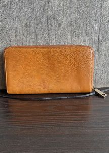 DKNY leather Orange Zip Around Wallet