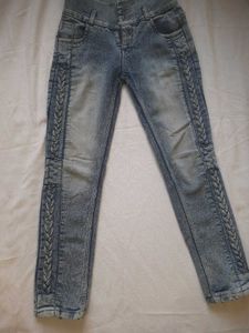 High-Waist Slim Fit Jeans with Braided De