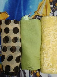 Polka Dot &amp; Embroidered Dupattas combo