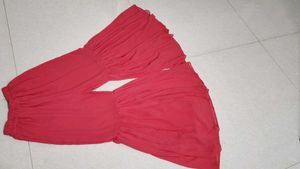 Peach Red Palazzo Pants