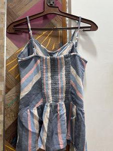 Striped Peplum Cami Top