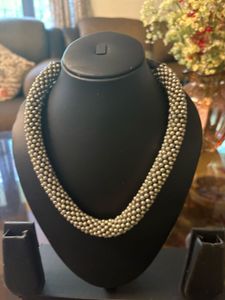 Oxidised Boho Beaded Statement Necklace
