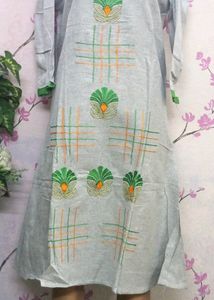 Frock silver 1 piece latest embroidery work design