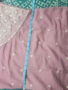 Elegant Lavender Kurta set with White Embroi