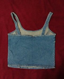 Dirty Wash Denim Corset looking Top