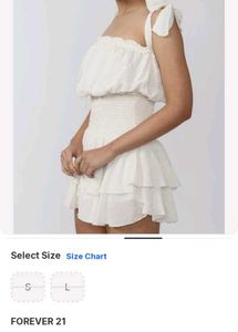 FOREVER 21 Chic White Tiered Smocked Dress