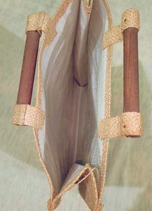 Stylish Jute Tote Bag with Star Print